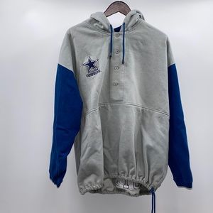STARTER Gray and Blue Dallas Cowboys Pullover Hoodie